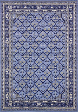 Blue 10' x 14' 1 La Jolla Rectangle Area Rug 100% Polypropylene Traditional Pattern Easy Clean Carpet for Living, Dining, Bedroom, Office for Sale at Rug Engine