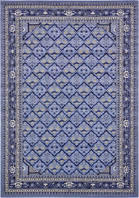 Blue 10' x 14' 1 La Jolla Rectangle Area Rug 100% Polypropylene Traditional Pattern Easy Clean Carpet for Living, Dining, Bedroom, Office for Sale at Rug Engine