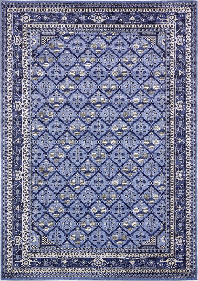 Blue 10' x 14' 1 La Jolla Rectangle Area Rug 100% Polypropylene Traditional Pattern Easy Clean Carpet for Living, Dining, Bedroom, Office for Sale at Rug Engine