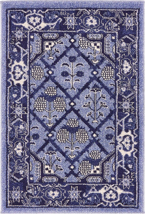 Blue 2' x 3' 1 La Jolla Rectangle Area Rug 100% Polypropylene Traditional Pattern Easy Clean Carpet for Living, Dining, Bedroom, Office for Sale at Rug Engine