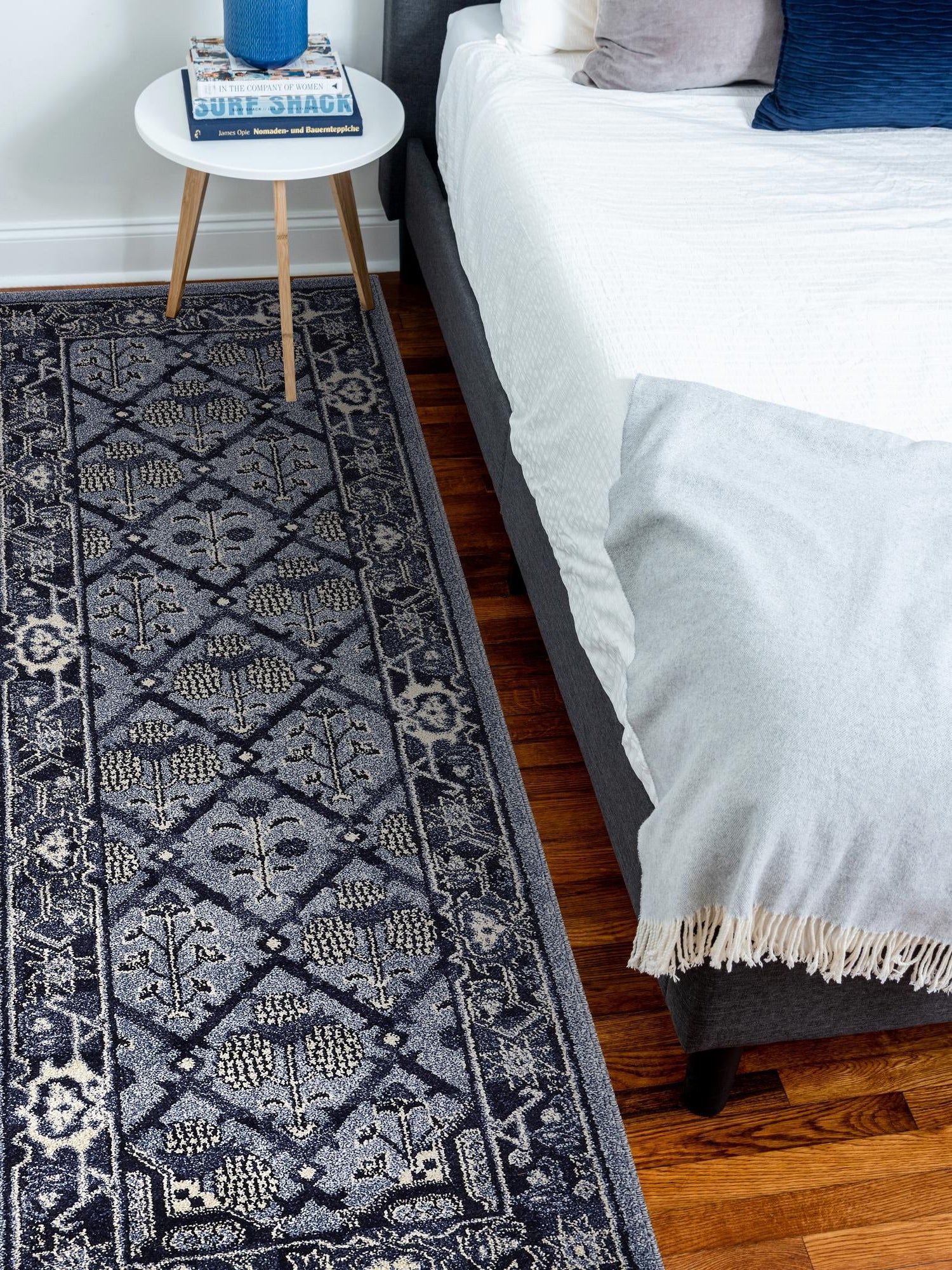 Blue 2' 7 x 10' La Jolla Runner Area Rug 100% Polypropylene Traditional Pattern Easy Clean Carpet for Living, Dining, Bedroom, Office for Sale at Rug Engine