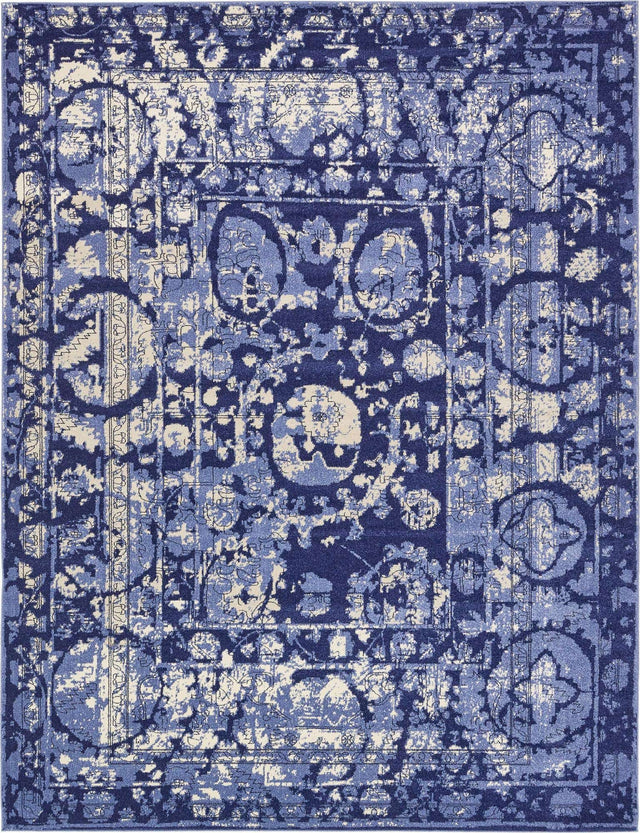Blue 10' x 13' 1 La Jolla Rectangle Area Rug 100% Polypropylene Traditional Pattern Easy Clean Carpet for Living, Dining, Bedroom, Office for Sale at Rug Engine