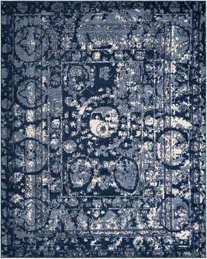Blue 7' 10 x 10' La Jolla Rectangle Area Rug 100% Polypropylene Traditional Pattern Easy Clean Carpet for Living, Dining, Bedroom, Office for Sale at Rug Engine