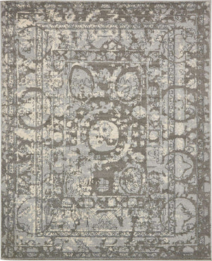 Gray 7' 10 x 10' La Jolla Rectangle Area Rug 100% Polypropylene Traditional Pattern Easy Clean Carpet for Living, Dining, Bedroom, Office for Sale at Rug Engine