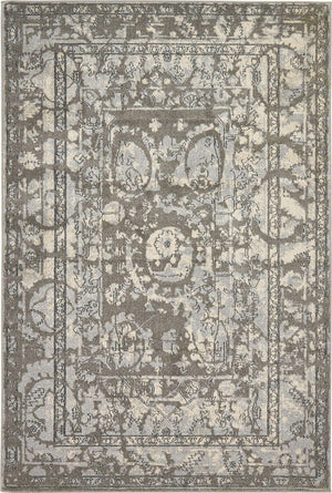 Gray 6' 1 x 9' La Jolla Rectangle Area Rug 100% Polypropylene Traditional Pattern Easy Clean Carpet for Living, Dining, Bedroom, Office for Sale at Rug Engine
