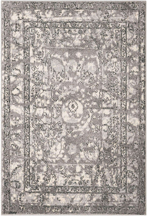 Gray 4' 1 x 6' 1 La Jolla Rectangle Area Rug 100% Polypropylene Traditional Pattern Easy Clean Carpet for Living, Dining, Bedroom, Office for Sale at Rug Engine
