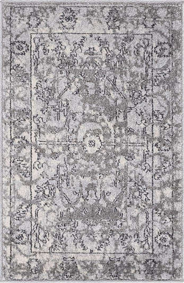 Gray 2' x 3' 1 La Jolla Rectangle Area Rug 100% Polypropylene Traditional Pattern Easy Clean Carpet for Living, Dining, Bedroom, Office for Sale at Rug Engine
