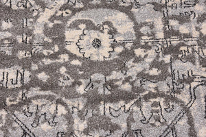 Gray 6' 1 x 6' 1 La Jolla Square Area Rug 100% Polypropylene Traditional Pattern Easy Clean Carpet for Living, Dining, Bedroom, Office for Sale at Rug Engine