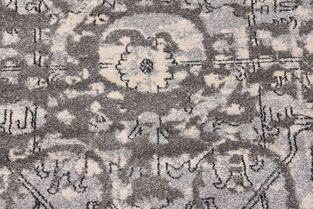 Gray 6' 1 x 6' 1 La Jolla Square Area Rug 100% Polypropylene Traditional Pattern Easy Clean Carpet for Living, Dining, Bedroom, Office for Sale at Rug Engine