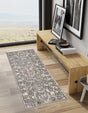 Gray 2' 7 x 10' La Jolla Runner Area Rug 100% Polypropylene Traditional Pattern Easy Clean Carpet for Living, Dining, Bedroom, Office for Sale at Rug Engine