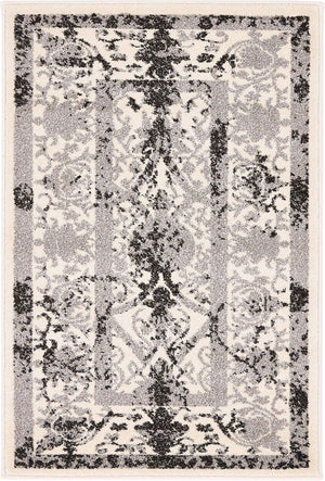 Ivory and Gray 2' x 3' 1 La Jolla Rectangle Area Rug 100% Polypropylene Traditional Pattern Easy Clean Carpet for Living, Dining, Bedroom, Office for Sale at Rug Engine