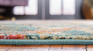 Blue 2' 7 x 10' Aurora Runner Area Rug 60% Polypropylene & 40% Polyester Living Dining Room Bedroom Office Modern Decor Carpet for Sale at Rug Engine