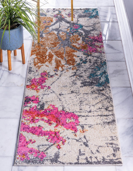 Beige 2' 7 x 10' Aurora Runner Area Rug 60% Polypropylene & 40% Polyester Living Dining Room Bedroom Office Modern Decor Carpet for Sale at Rug Engine