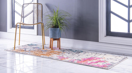 Beige 2' 7 x 10' Aurora Runner Area Rug 60% Polypropylene & 40% Polyester Living Dining Room Bedroom Office Modern Decor Carpet for Sale at Rug Engine