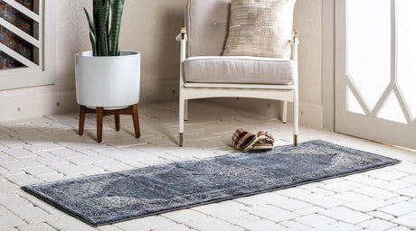 Gray 2' 2 x 6' 1 Aurora Runner Area Rug 60% Polypropylene & 40% Polyester Living Dining Room Bedroom Office Modern Decor Carpet for Sale at Rug Engine