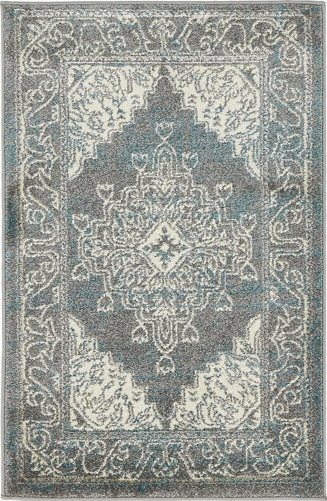 Gray 2' x 3' 1 Aurora Rectangle Area Rug 60% Polypropylene & 40% Polyester Living Dining Room Bedroom Office Modern Decor Carpet for Sale at Rug Engine
