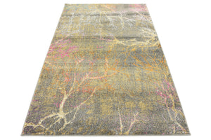 Gray 4' 1 x 6' 1 Aurora Rectangle Area Rug 60% Polypropylene & 40% Polyester Living Dining Room Bedroom Office Modern Decor Carpet for Sale at Rug Engine