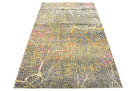 Gray 4' 1 x 6' 1 Aurora Rectangle Area Rug 60% Polypropylene & 40% Polyester Living Dining Room Bedroom Office Modern Decor Carpet for Sale at Rug Engine