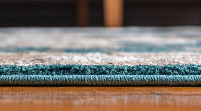 Teal 2' x 3' 1 Aurora Rectangle Area Rug 60% Polypropylene & 40% Polyester Living Dining Room Bedroom Office Modern Decor Carpet for Sale at Rug Engine