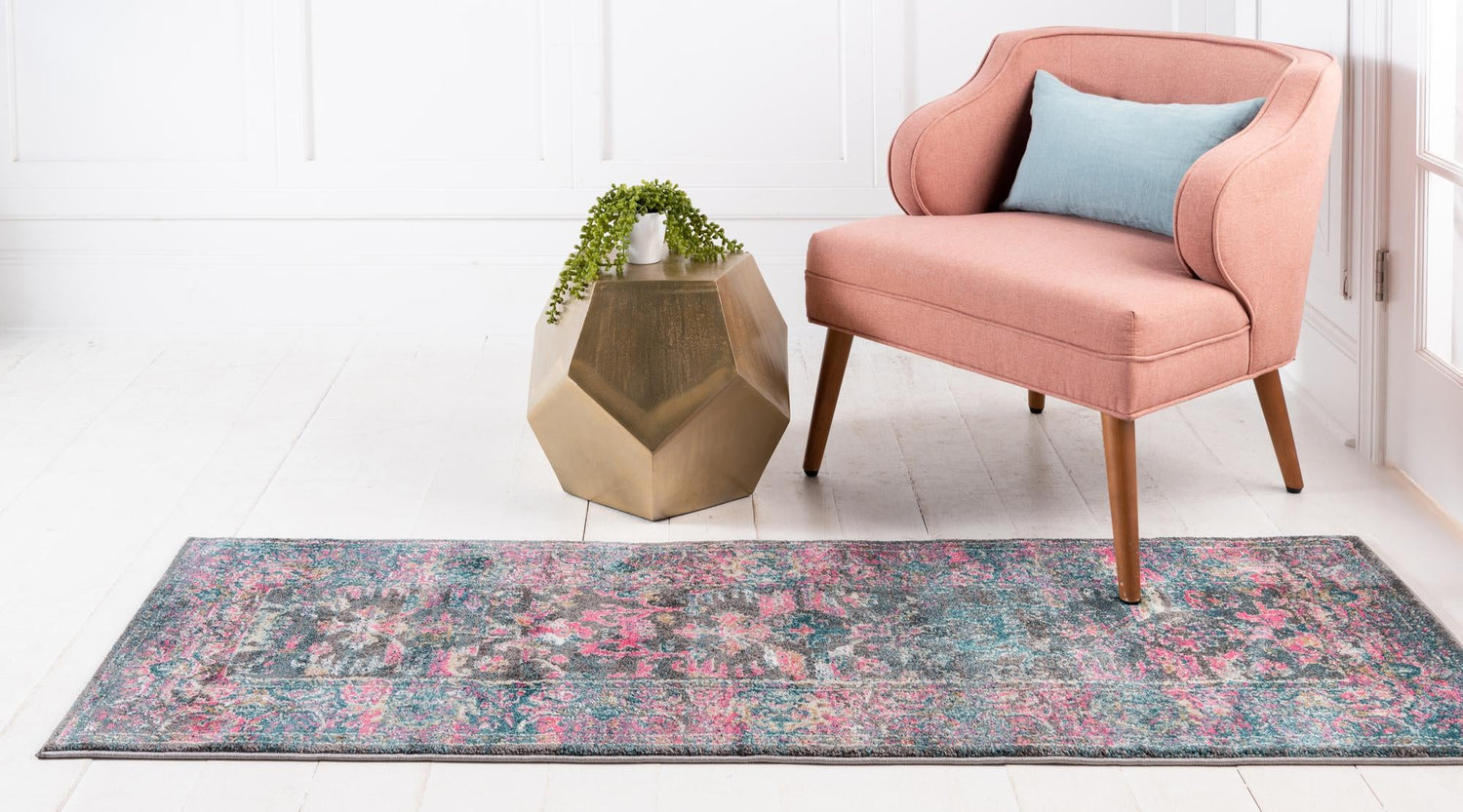 Gray 2' x 6' 1 Aurora Runner Area Rug 60% Polypropylene & 40% Polyester Living Dining Room Bedroom Office Modern Decor Carpet for Sale at Rug Engine