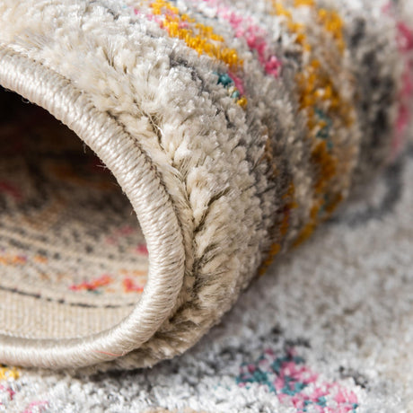 Beige 8' x 8' Aurora Square Area Rug 60% Polypropylene & 40% Polyester Living Dining Room Bedroom Office Modern Decor Carpet for Sale at Rug Engine