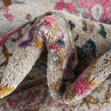 Beige 8' x 8' Aurora Square Area Rug 60% Polypropylene & 40% Polyester Living Dining Room Bedroom Office Modern Decor Carpet for Sale at Rug Engine