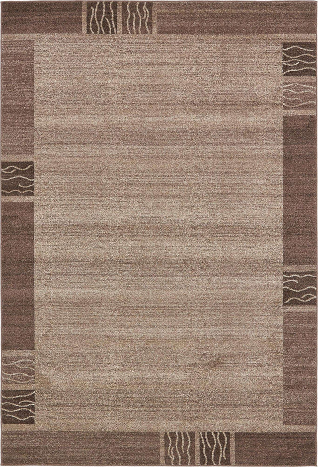Dark Beige 6' 1 x 9' Del Mar Rectangle Area Rug 100% Polypropylene Easy Clean Stain Resistant Vivid Modern Carpet Mat for Home Decor Interior Designing for Sale at Rug Engine