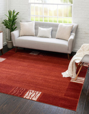 Terracotta 7' 10 x 7' 10 Del Mar Square Area Rug 100% Polypropylene Easy Clean Stain Resistant Vivid Modern Carpet Mat for Home Decor Interior Designing for Sale at Rug Engine