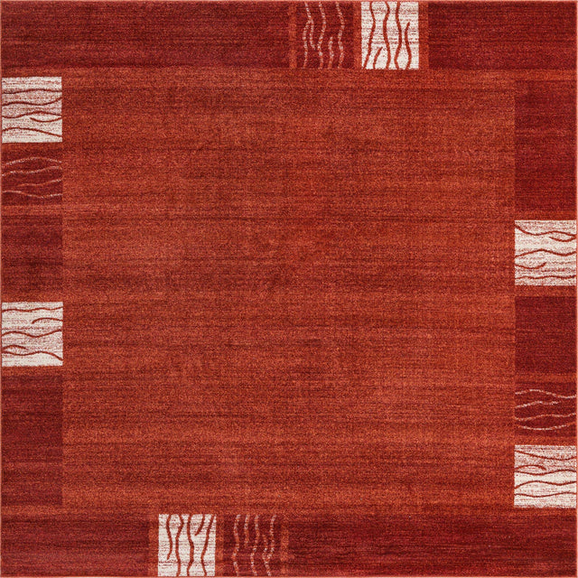 Terracotta 7' 10 x 7' 10 Del Mar Square Area Rug 100% Polypropylene Easy Clean Stain Resistant Vivid Modern Carpet Mat for Home Decor Interior Designing for Sale at Rug Engine