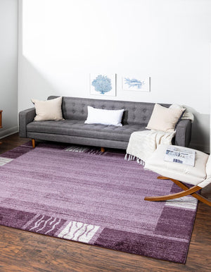 Violet 7' 10 x 7' 10 Del Mar Square Area Rug 100% Polypropylene Easy Clean Stain Resistant Vivid Modern Carpet Mat for Home Decor Interior Designing for Sale at Rug Engine