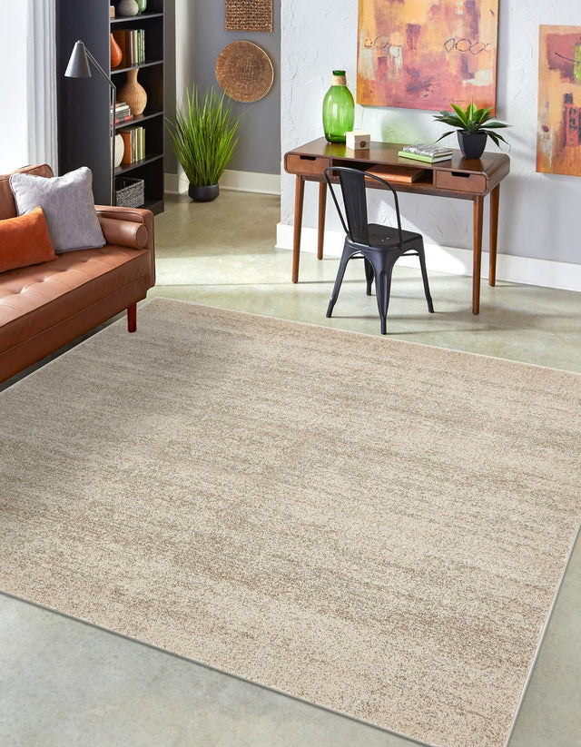 Bone Beige 7' 10 x 7' 10 Del Mar Square Area Rug 100% Polypropylene Easy Clean Stain Resistant Vivid Modern Carpet Mat for Home Decor Interior Designing for Sale at Rug Engine