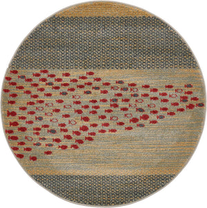 Blue 3' 1 x 3' 1 Fars Round Area Rug 100% Polypropylene Unique Traditional Carpet for Classical Living, Dining Room & Office Spaces for Sale at Rug Engine