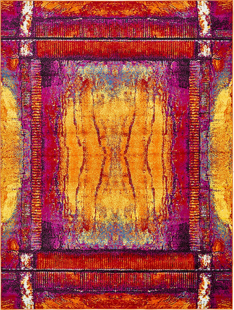 Yellow 9' x 12' 2 Metro Rectangle Area Rug 100% Polypropylene Abstract Modern Easy Clean Carpet for Living Room, Dining, Bedrooms for Sale at Rug Engine