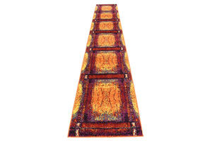 Yellow 2' x 13' Metro Runner Area Rug 100% Polypropylene Abstract Modern Easy Clean Carpet for Living Room, Dining, Bedrooms for Sale at Rug Engine
