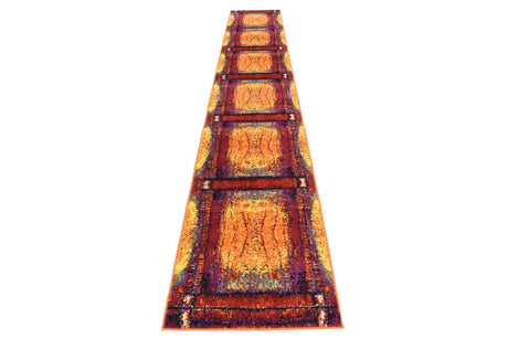 Yellow 2' x 13' Metro Runner Area Rug 100% Polypropylene Abstract Modern Easy Clean Carpet for Living Room, Dining, Bedrooms for Sale at Rug Engine