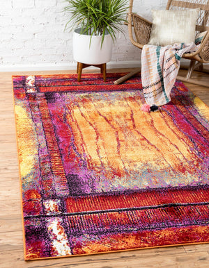 Yellow 9' x 12' 2 Metro Rectangle Area Rug 100% Polypropylene Abstract Modern Easy Clean Carpet for Living Room, Dining, Bedrooms for Sale at Rug Engine