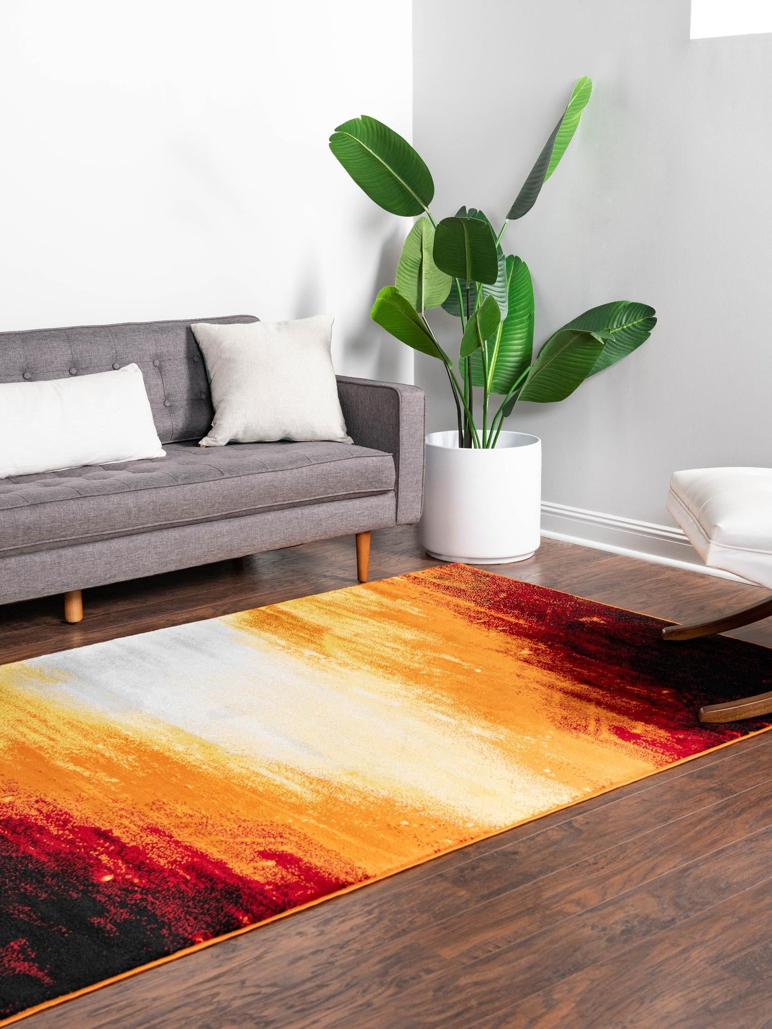 Orange 4' x 6' Metro Rectangle Area Rug 100% Polypropylene Abstract Modern Easy Clean Carpet for Living Room, Dining, Bedrooms for Sale at Rug Engine