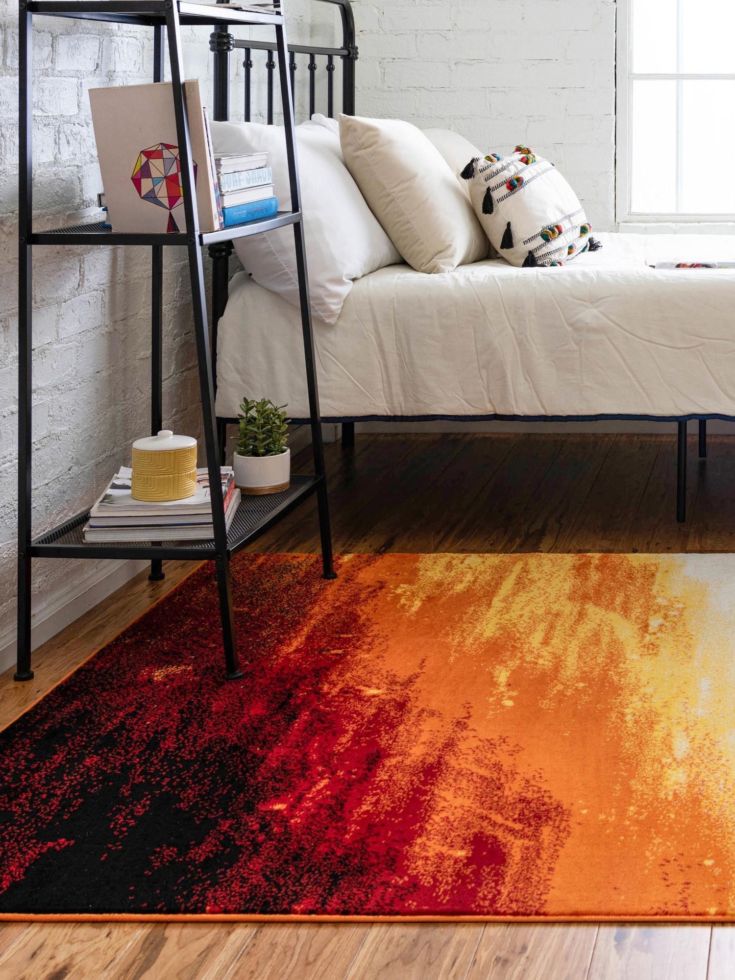 Orange 4' x 6' Metro Rectangle Area Rug 100% Polypropylene Abstract Modern Easy Clean Carpet for Living Room, Dining, Bedrooms for Sale at Rug Engine