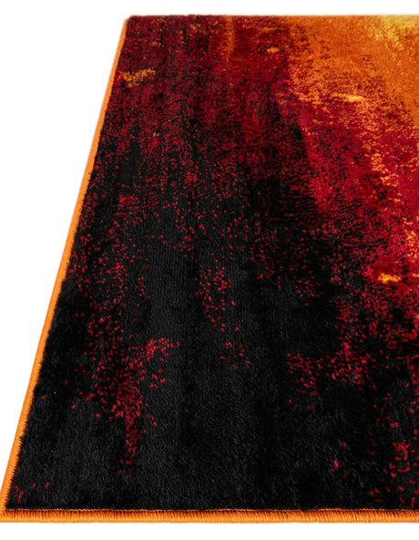 Orange 4' x 6' Metro Rectangle Area Rug 100% Polypropylene Abstract Modern Easy Clean Carpet for Living Room, Dining, Bedrooms for Sale at Rug Engine