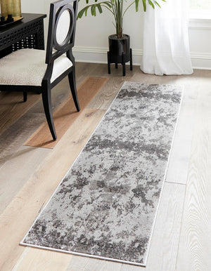 Light Gray 2' x 8' Metro Runner Area Rug 100% Polypropylene Abstract Modern Easy Clean Carpet for Living Room, Dining, Bedrooms for Sale at Rug Engine