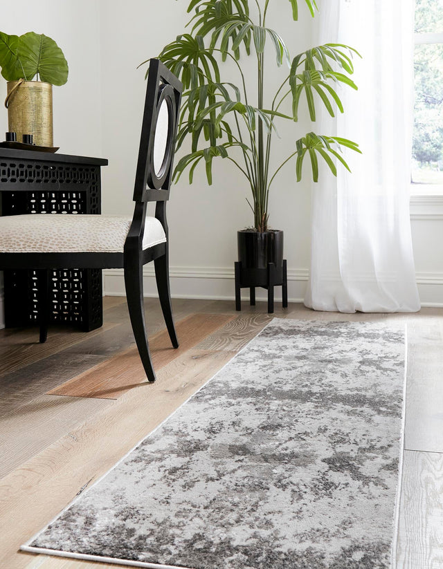 Light Gray 2' x 6' 9 Metro Runner Area Rug 100% Polypropylene Abstract Modern Easy Clean Carpet for Living Room, Dining, Bedrooms for Sale at Rug Engine