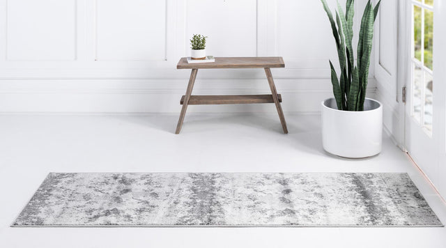 Light Gray 2' x 8' Metro Runner Area Rug 100% Polypropylene Abstract Modern Easy Clean Carpet for Living Room, Dining, Bedrooms for Sale at Rug Engine