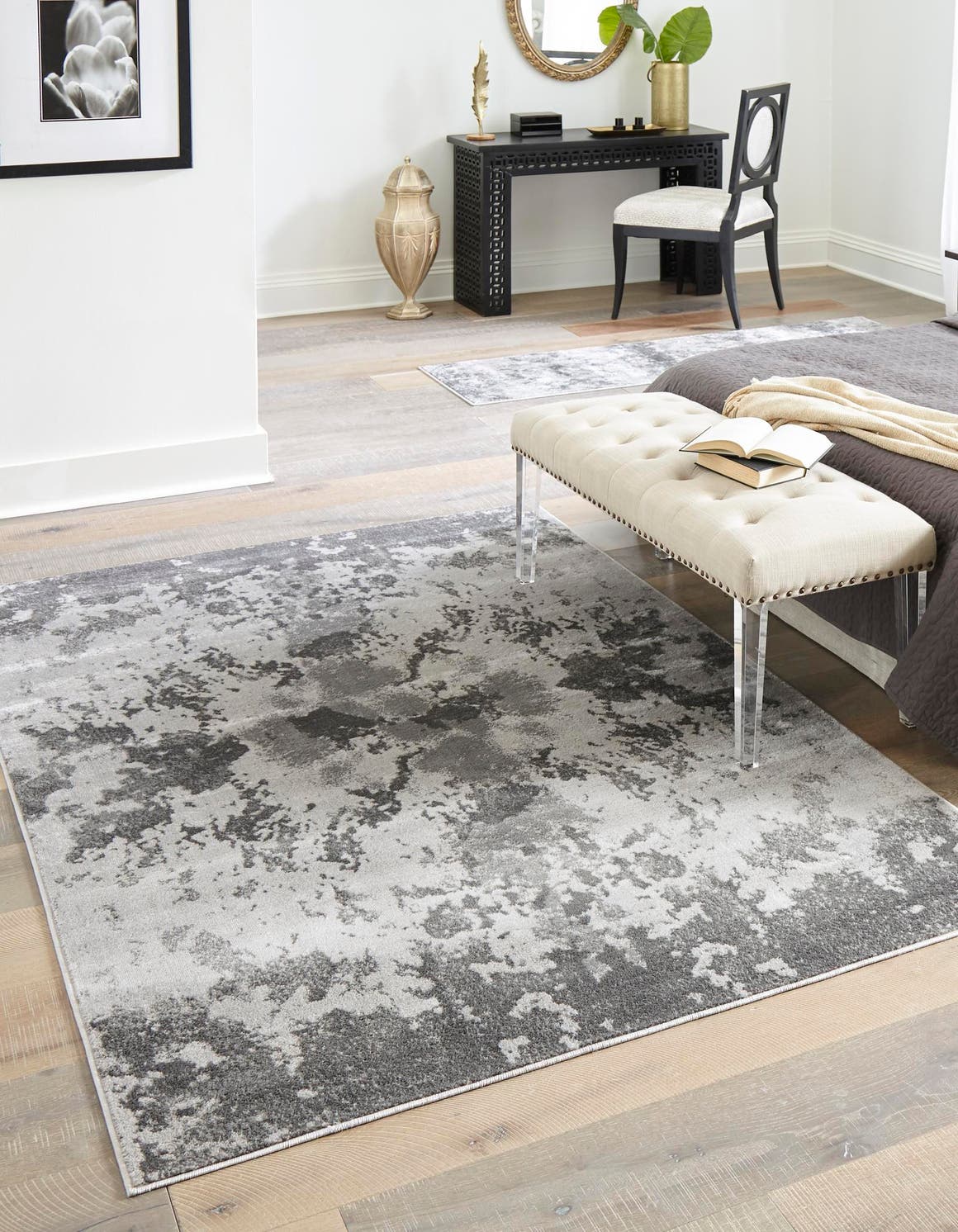Light Gray 5' 1 x 8' Metro Rectangle Area Rug 100% Polypropylene Abstract Modern Easy Clean Carpet for Living Room, Dining, Bedrooms for Sale at Rug Engine