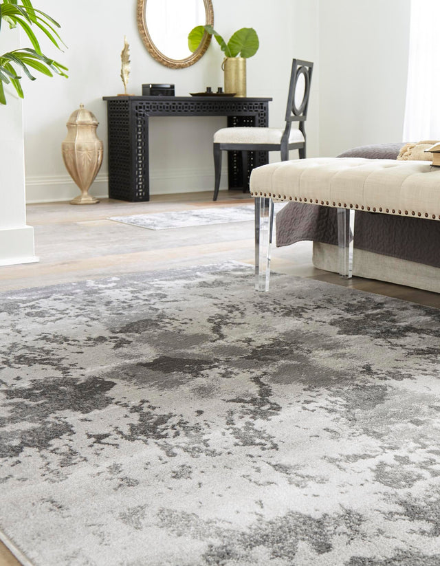 Light Gray 5' 1 x 8' Metro Rectangle Area Rug 100% Polypropylene Abstract Modern Easy Clean Carpet for Living Room, Dining, Bedrooms for Sale at Rug Engine