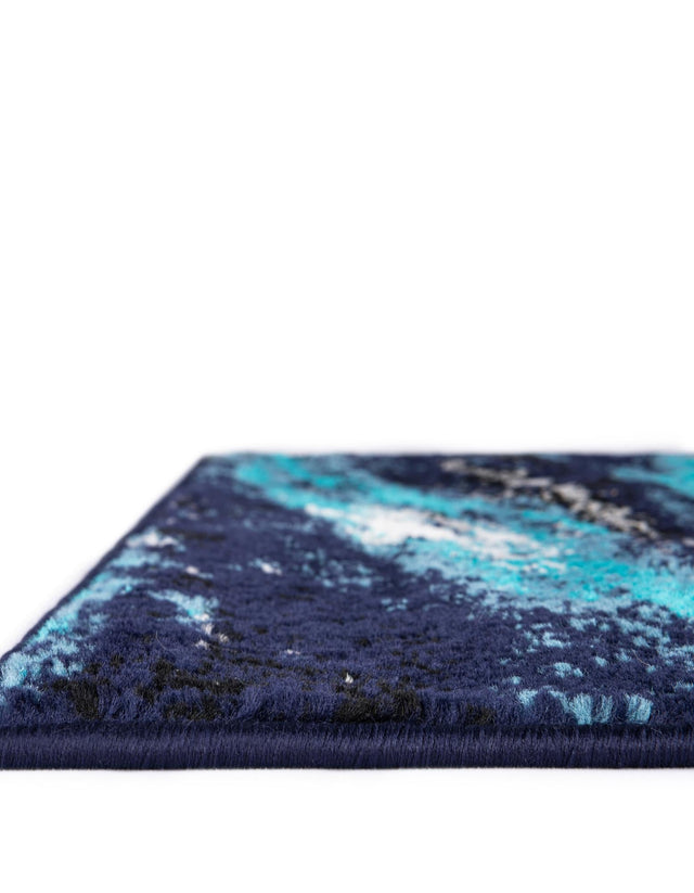 Navy Blue 2' 7 x 10' Metro Runner Area Rug 100% Polypropylene Abstract Modern Easy Clean Carpet for Living Room, Dining, Bedrooms for Sale at Rug Engine