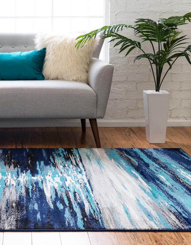 Navy Blue 4' 1 x 6' 1 Metro Rectangle Rug