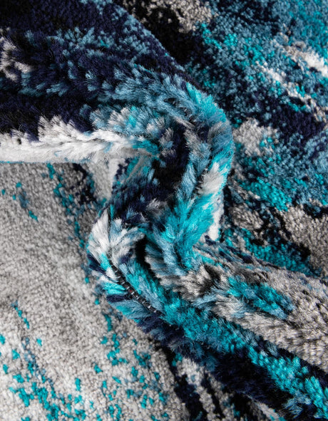 Navy Blue 5' 1 x 8' Metro Rectangle Area Rug 100% Polypropylene Abstract Modern Easy Clean Carpet for Living Room, Dining, Bedrooms for Sale at Rug Engine