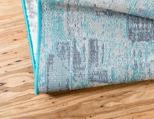 Turquoise 4' 1 x 6' 1 Metro Rectangle Area Rug 100% Polypropylene Abstract Modern Easy Clean Carpet for Living Room, Dining, Bedrooms for Sale at Rug Engine
