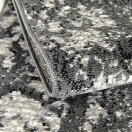 Dark Gray 2' x 6' 7 Metro Runner Area Rug 100% Polypropylene Abstract Modern Easy Clean Carpet for Living Room, Dining, Bedrooms for Sale at Rug Engine