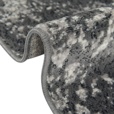Dark Gray 2' x 6' 7 Metro Runner Area Rug 100% Polypropylene Abstract Modern Easy Clean Carpet for Living Room, Dining, Bedrooms for Sale at Rug Engine